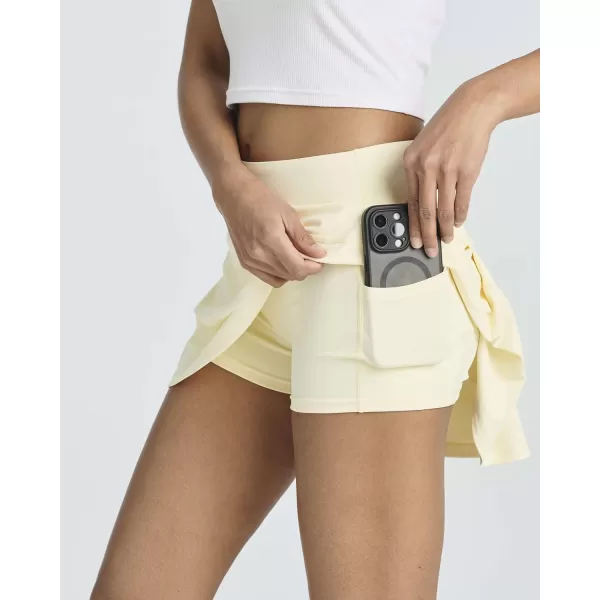 Real Essentials 3 PackWomens Pleated Tennis Skorts Golf Skirt for Woman High Waisted Lightweight Athletic Shorts PocketsSet 3