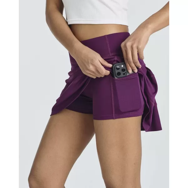 Real Essentials 3 PackWomens Pleated Tennis Skorts Golf Skirt for Woman High Waisted Lightweight Athletic Shorts PocketsSet 6