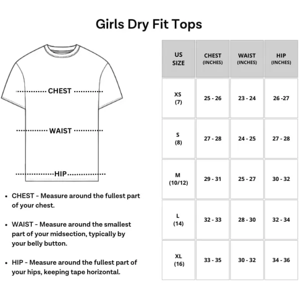 Real Essentials 4 Pack Girls Short Sleeve DryFit Crew Neck Active Athletic Performance TShirtSet 11