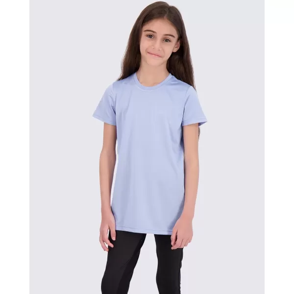 Real Essentials 4 Pack Girls Short Sleeve DryFit Crew Neck Active Athletic Performance TShirtSet 6