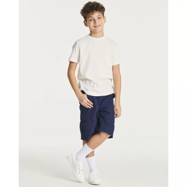 Real Essentials 5 Pack Boys Cotton Short Sleeve Crew Neck TShirts Outdoor Ages 418Set 1