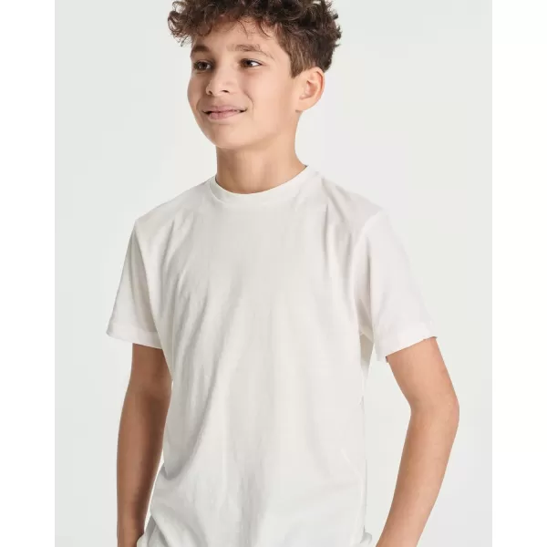 Real Essentials 5 Pack Boys Cotton Short Sleeve Crew Neck TShirts Outdoor Ages 418Set 1