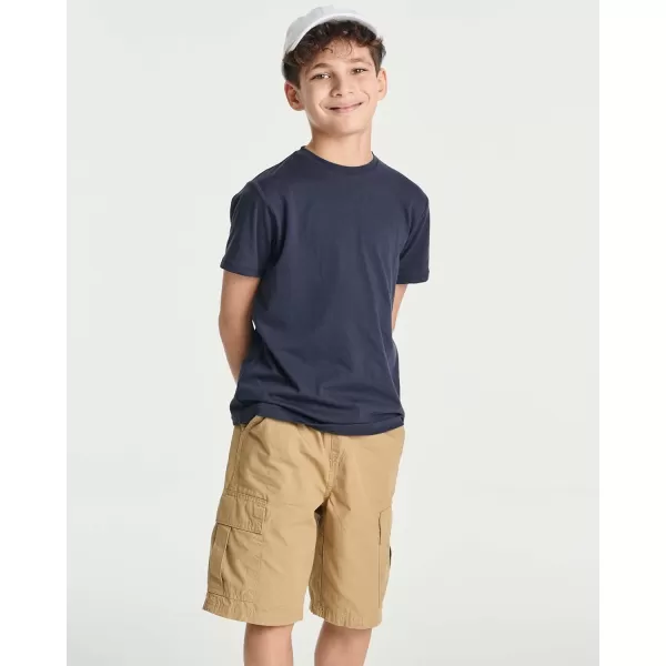 Real Essentials 5 Pack Boys Cotton Short Sleeve Crew Neck TShirts Outdoor Ages 418Set 3