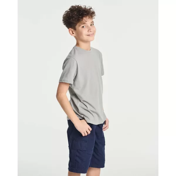 Real Essentials 5 Pack Boys Cotton Short Sleeve Crew Neck TShirts Outdoor Ages 418Set 6