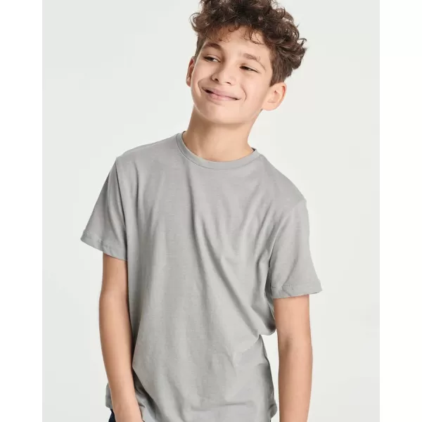 Real Essentials 5 Pack Boys Cotton Short Sleeve Crew Neck TShirts Outdoor Ages 418Set 6