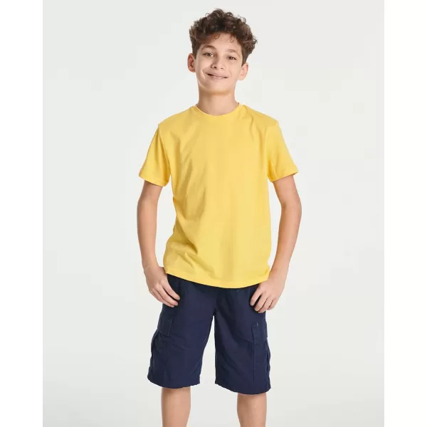 Real Essentials 5 Pack Boys Cotton Short Sleeve Crew Neck TShirts Outdoor Ages 418Set 7