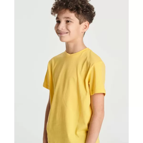 Real Essentials 5 Pack Boys Cotton Short Sleeve Crew Neck TShirts Outdoor Ages 418Set 7