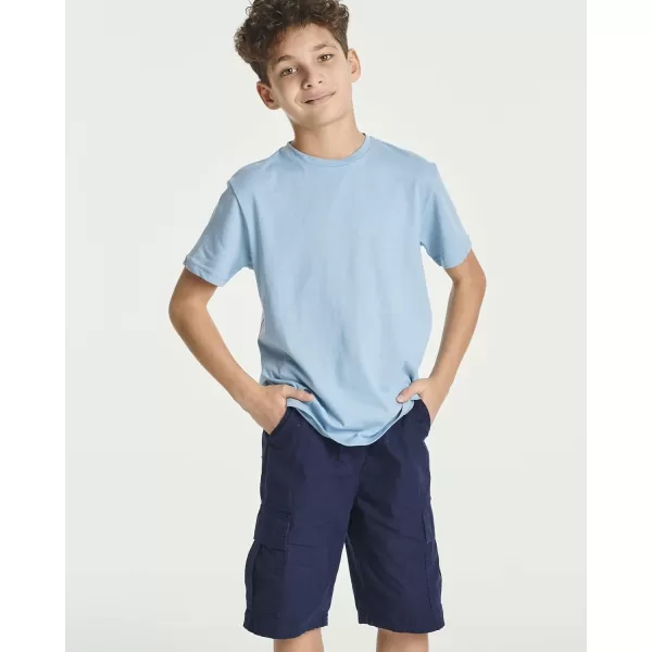 Real Essentials 5 Pack Boys Cotton Short Sleeve Crew Neck TShirts Outdoor Ages 418Set 8