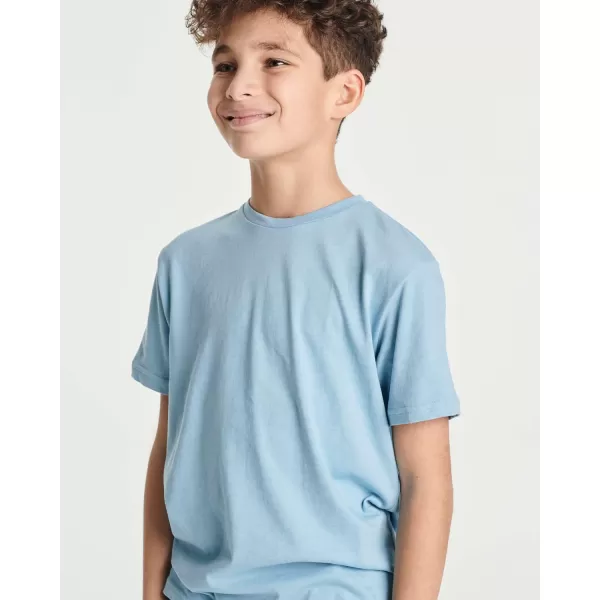 Real Essentials 5 Pack Boys Cotton Short Sleeve Crew Neck TShirts Outdoor Ages 418Set 8