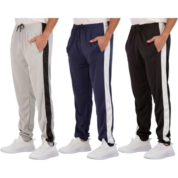 Real Essentials 3 Pack Boys Mesh Active Athletic Casual Jogger Sweatpants with PocketsSet 7