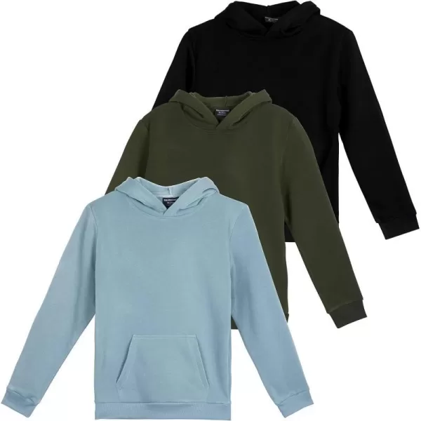 Real Essentials 3 Pack Girls Soft Brushed Fleece Pullover Hoodie Sweatshirt With Kangaroo Pocket Ages 716Set 8