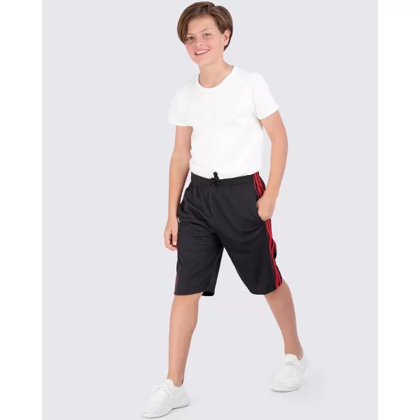 Real Essentials Boys 5Pack Mesh Active Athletic Performance Basketball Shorts with PocketsSet 3