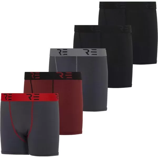 Real Essentials 5 Pack Youth Boys Compression Shorts  Performance Boxer Briefs Athletic Spandex Underwear420Set 3