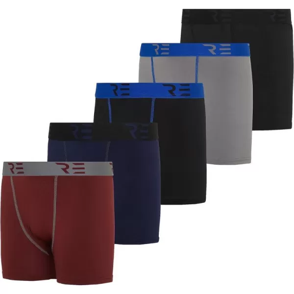 Real Essentials 5 Pack Youth Boys Compression Shorts  Performance Boxer Briefs Athletic Spandex Underwear420Set 5