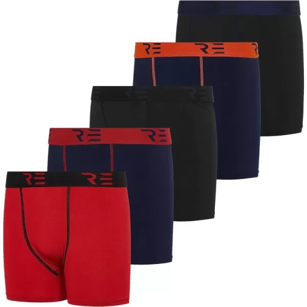 Real Essentials 5 Pack Youth Boys Compression Shorts  Performance Boxer Briefs Athletic Spandex Underwear420Set 6