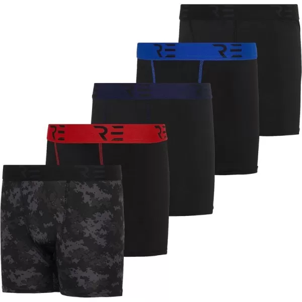 Real Essentials 5 Pack Youth Boys Compression Shorts  Performance Boxer Briefs Athletic Spandex Underwear420Set 7