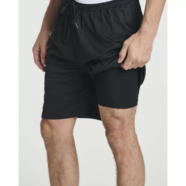 3 Pack Mens 2 in 1 DryFit 7 Running Shorts with Compression Liner Pockets  Workout Gym Available in Big  TallSet 7