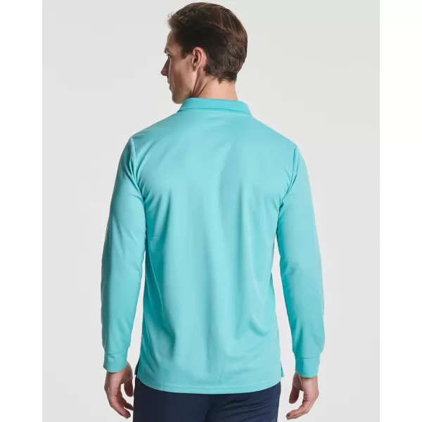 3 Pack Mens DryFit LongSleeve Active Polo Shirt  Casual Performance Golf Quick Dry Available in Big amp Tallbigtall Set 1