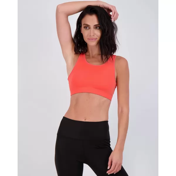 3 Pack Womens Mid Impact Support Sports Bra  Workout Gym Activewear Bra with Removable CupsAdult Racerback Set 6