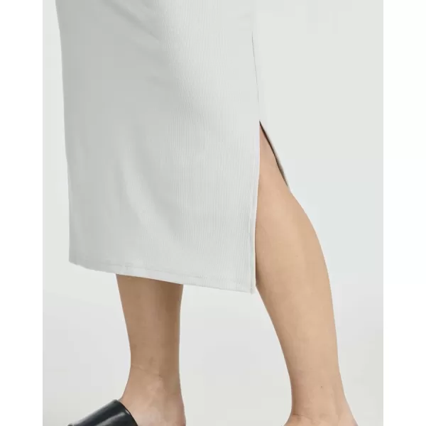 3 Pack Womens Ribbed Jersey Crew Neck Short Sleeve Midi Length Dress with Side SlitSet 8