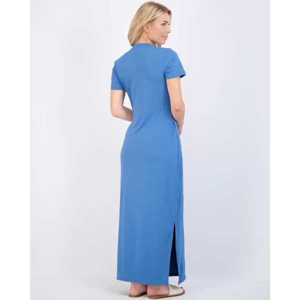 3Pack Womens Casual Short Sleeve Maxi TShirt Dress  Summer Dress with Slit amp Pockets Available in Plus SizeMaxi Dress with Slit Set 1