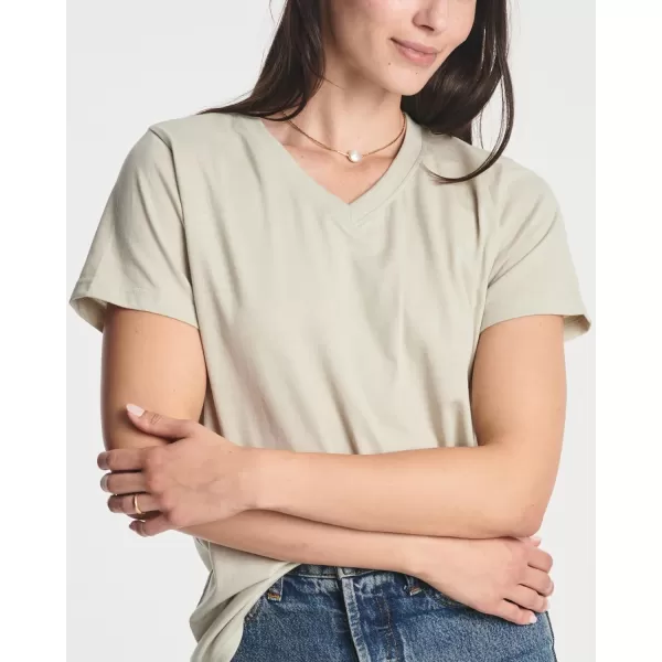 4 Pack Womens ClassicFit Cotton ShortSleeve VNeck TShirt Available in Plus SizeStandard Set 5