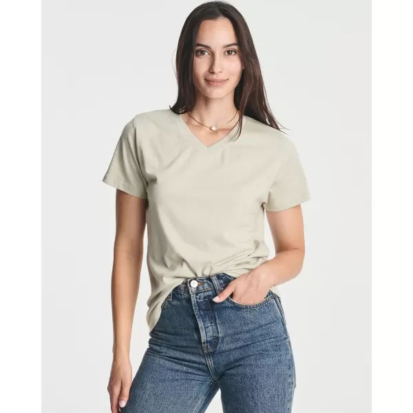 4 Pack Womens ClassicFit Cotton ShortSleeve VNeck TShirt Available in Plus SizeStandard Set 5