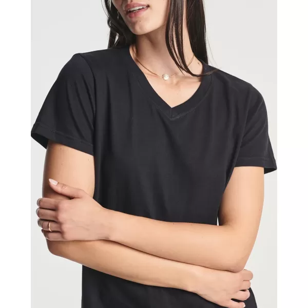 4 Pack Womens ClassicFit Cotton ShortSleeve VNeck TShirt Available in Plus SizeStandard Set 8