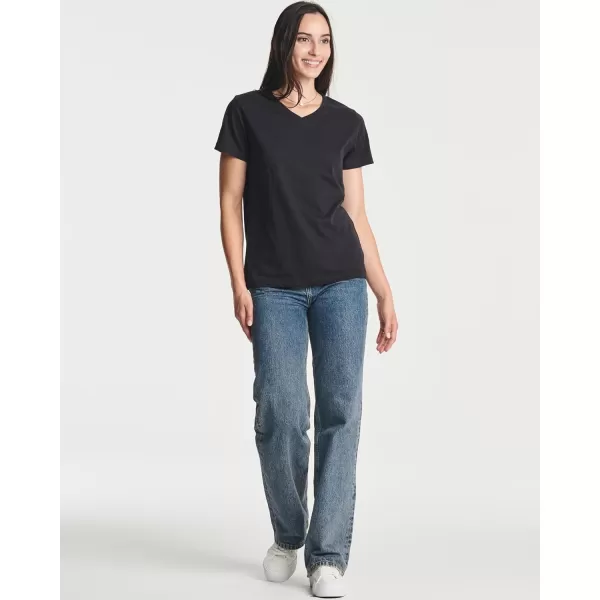 4 Pack Womens ClassicFit Cotton ShortSleeve VNeck TShirt Available in Plus SizeStandard Set 8
