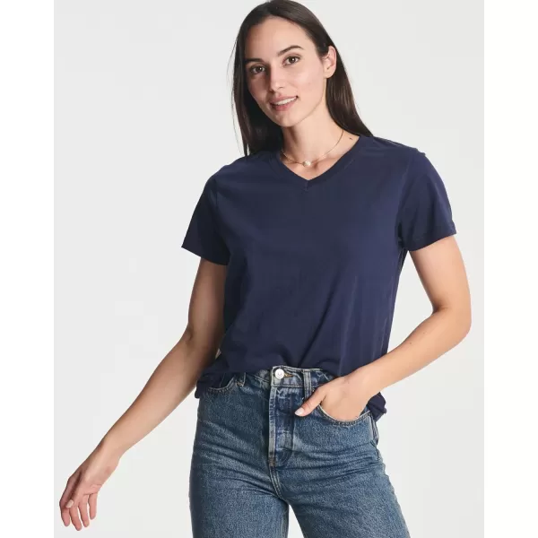 4 Pack Womens ClassicFit Cotton ShortSleeve VNeck TShirt Available in Plus SizeStandard Set 8