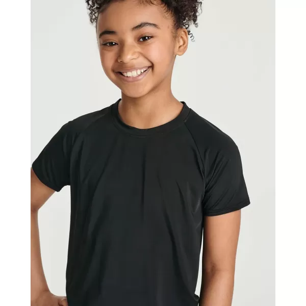 5 Pack Girls Short Sleeve UPF Sun Protective Rashguard Swim Shirt Ages 416Set 1
