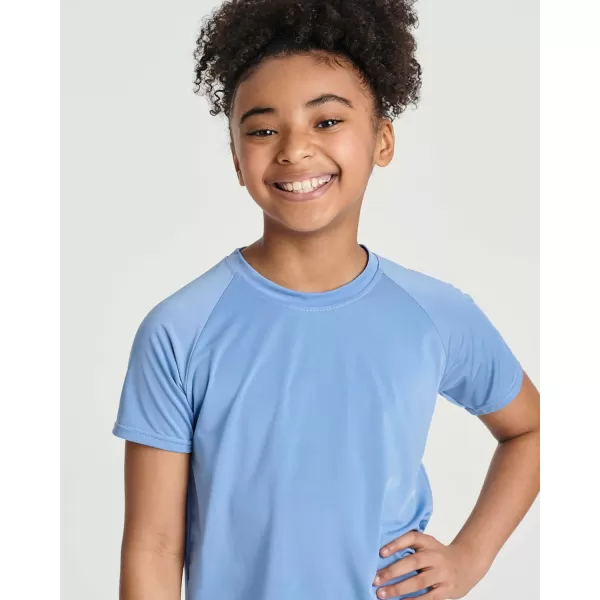 5 Pack Girls Short Sleeve UPF Sun Protective Rashguard Swim Shirt Ages 416Set 7