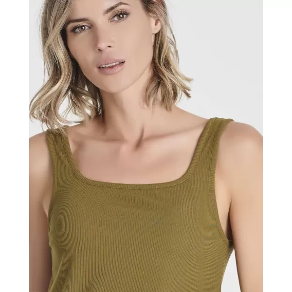 5 Pack Womens Soft Knit Ribbed Square Neck Cropped Tank Top  Sleeveless Crop TopsSet 7