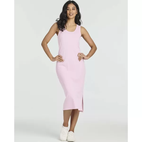 Ladies Ribbed Midi Tank Shift Dress with SlitSet 3