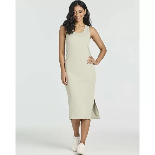 Ladies Ribbed Midi Tank Shift Dress with SlitSet 5