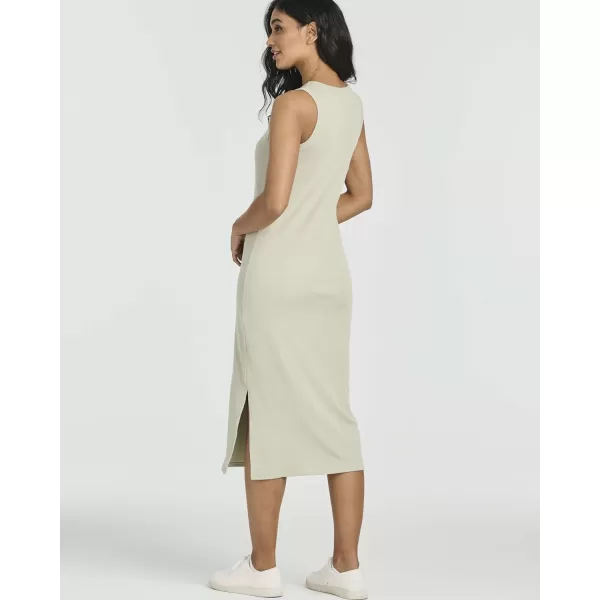 Ladies Ribbed Midi Tank Shift Dress with SlitSet 5