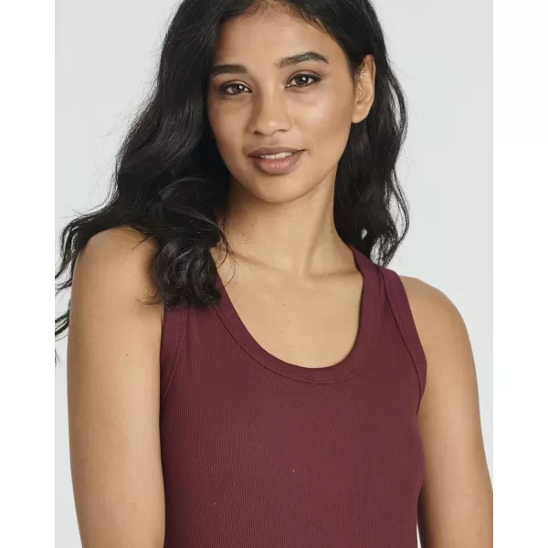 Ladies Ribbed Midi Tank Shift Dress with SlitSet 6