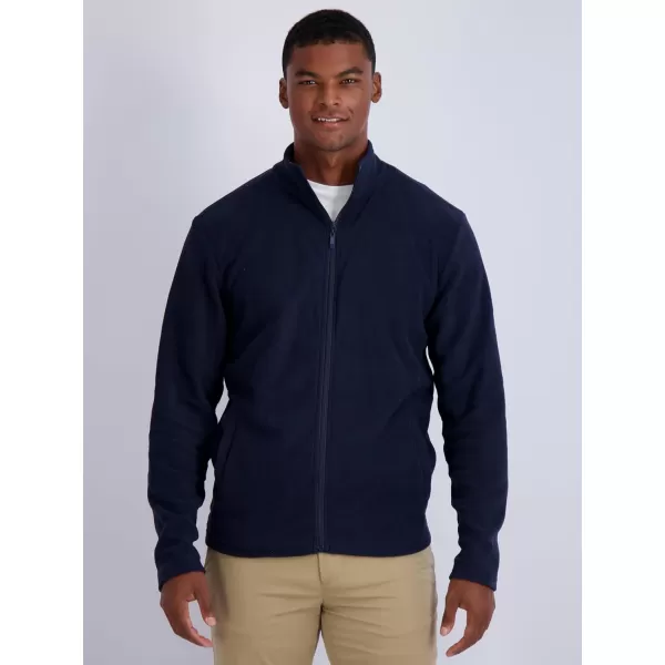 Real Essentials 2 Pack Mens Polar Fleece FullZip Long Sleeve Jacket  Winter Outdoor Hiking Coat Available in Big amp TallStandard Set E