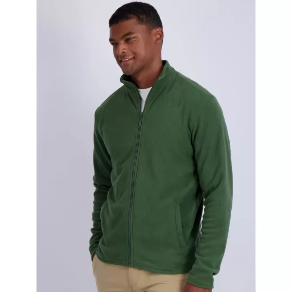 Real Essentials 2 Pack Mens Polar Fleece FullZip Long Sleeve Jacket  Winter Outdoor Hiking Coat Available in Big amp Tallbigtall Set C
