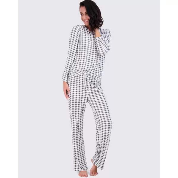 Real Essentials 2 Pack Womens Pajama Set SuperSoft Short  Long Sleeve Top With Pants Available In Plus SizeLong Sleeve Set D