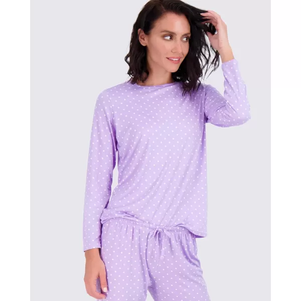 Real Essentials 2 Pack Womens Pajama Set SuperSoft Short  Long Sleeve Top With Pants Available In Plus SizeLong Sleeve Set E