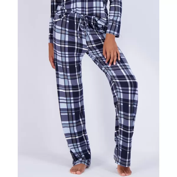 Real Essentials 2 Pack Womens Pajama Set SuperSoft Short  Long Sleeve Top With Pants Available In Plus SizeLong Sleeve Set J