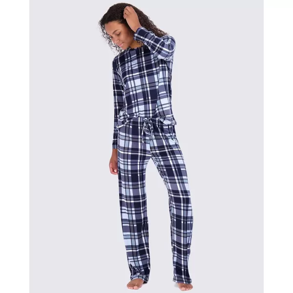 Real Essentials 2 Pack Womens Pajama Set SuperSoft Short  Long Sleeve Top With Pants Available In Plus SizeLong Sleeve Set J