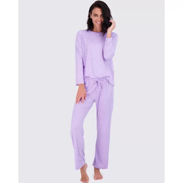 Real Essentials 2 Pack Womens Pajama Set SuperSoft Short amp Long Sleeve Top With Pants Available In Plus SizeLong Sleeve Long Sleeve Set E