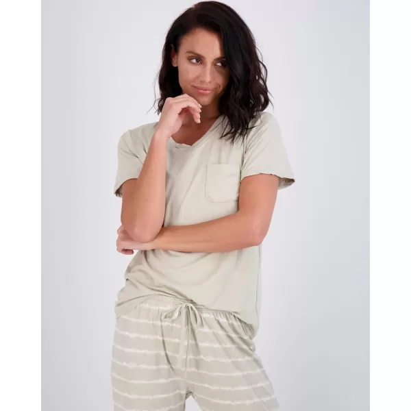 Real Essentials 2 Pack Womens Pajama Set SuperSoft Short amp Long Sleeve Top With Pants Available In Plus SizeShort Sleeve Short Sleeve Set H