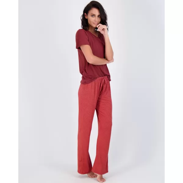 Real Essentials 2 Pack Womens Pajama Set SuperSoft Short amp Long Sleeve Top With Pants Available In Plus SizeShort Sleeve Short Sleeve Set a