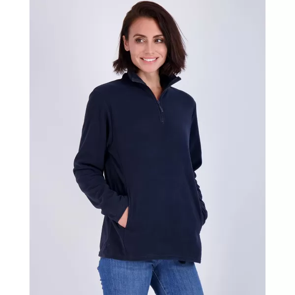 Real Essentials 2 Pack Womens Polar Fleece LongSleeve Quarter Zip Winter Jacket Available in Plus SizeQuarter Zip Set 8