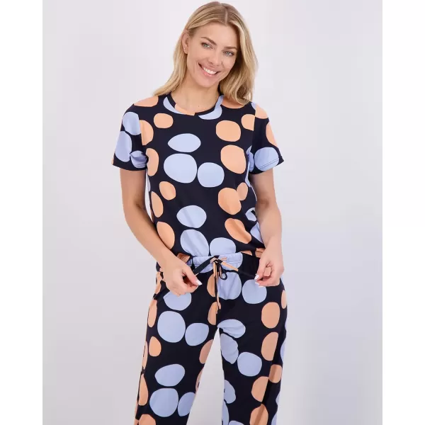 Real Essentials 2 Pack Womens ShortSleeve PJ Top with Capri Pants  Pajama Lounge amp Sleepwear Set Available In PlusPlus Size Set 4