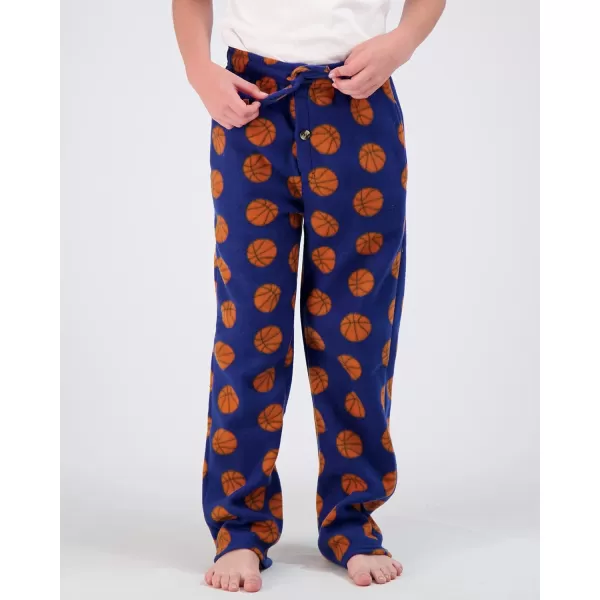 Real Essentials 3 Pack Boys Pajama Pants Super Soft Fleece PJ Lounge Bottoms for KidsSet 5