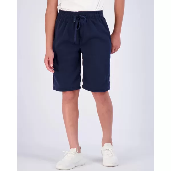 Real Essentials 3 Pack Boys Tech Fleece Athletic Shorts with Drawstring amp PocketsSet 1